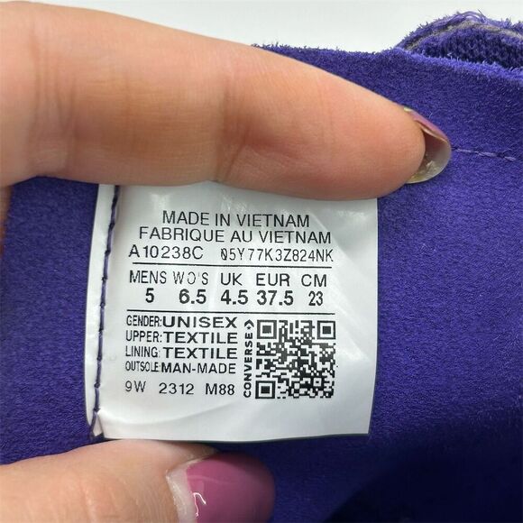 Converse Chuck Taylor All Star High Top Platform Sneakers Purple Size 6.5 - Picture 13 of 14